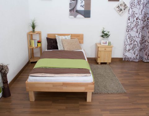 Futonbed / massief houten bed Houten Nature 01 beukenkernhout geolied - ligvlak 90 x 200 cm