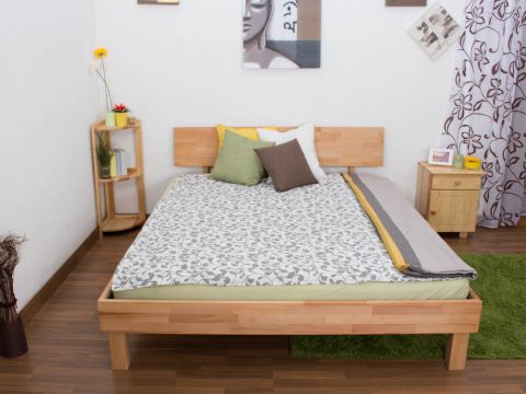 Futonbed / massief houten bed Houten Nature 02 beukenkernhout geolied - ligvlak 160 x 200 cm (b x l) 