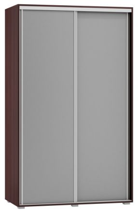 Schuifdeurkast / kledingkast Tabubil 31, kleur: Wengé / Grijs - Afmetingen: 200 x 120 x 60 cm (H x B x D)