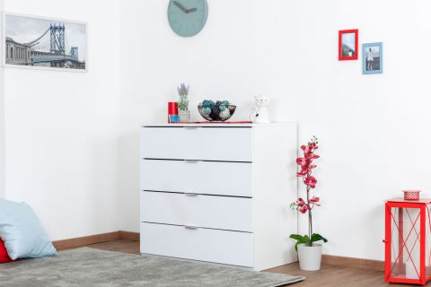 dressoir / ladekast Sabadell 20, kleur: wit / wit hoogglans - 87 x 90 x 48 cm (h x b x d)
