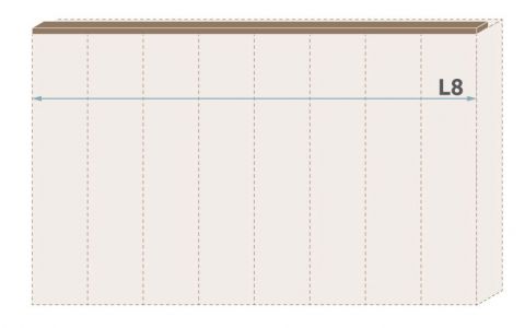 boven lijst voor draaideurkast / kledingkast Gataivai en uitbreidings- aanbouwmodules, set van 2, kleur: walnoten - breedte: 181 cm