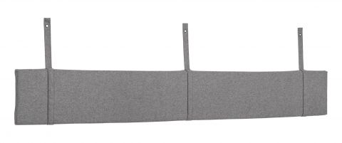 gestoffeerd hoofdbord, kleur: grijs - Afmetingen: 25 x 160 x 3 cm (H x B x D)