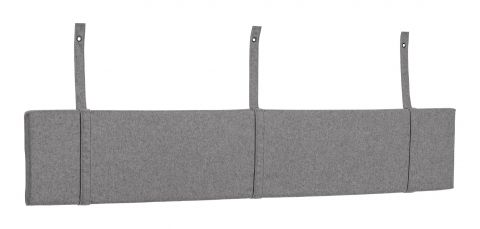 gestoffeerd hoofdbord, kleur: grijs - Afmetingen: 25 x 140 x 3 cm (H x B x D)