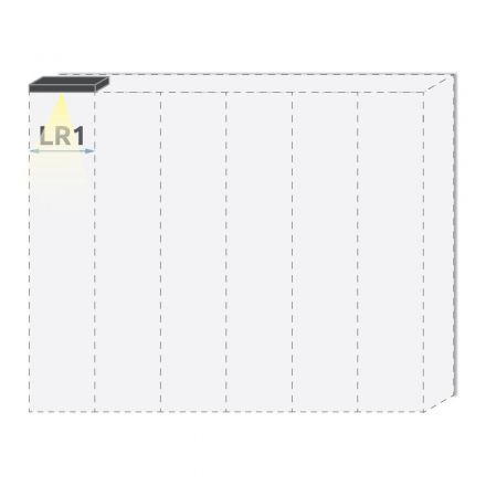 Bovenste LED-lijst voor draaideurkast/kast Siumu en uitbreidingsmodules, kleur: beige - breedte: 47 cm