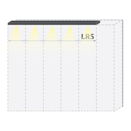 Bovenste LED lijst voor draaideurkast / Afega-kast en uitbreidingsmodules, kleur: wit hoogglans - breedte: 252 cm