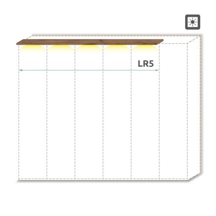 Bovenste LED lijst voor draaideurkast/kast Manase 15 en uitbreidingsmodules, kleur: bruin eiken - breedte: 252 cm