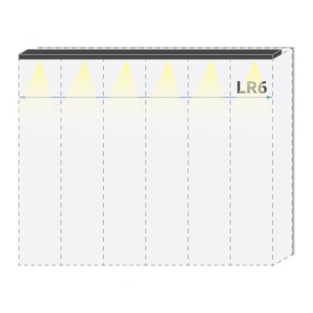 Bovenste LED lijst voor draaideurkast/kast Siumu en uitbreidingsmodules, set van 2, kleur: beige - breedte: 136 cm