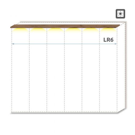 Bovenste LED lijst voor draaideurkast/kast Manase 15 en uitbreidingsmodules, kleur: bruin eiken - breedte: 302 cm