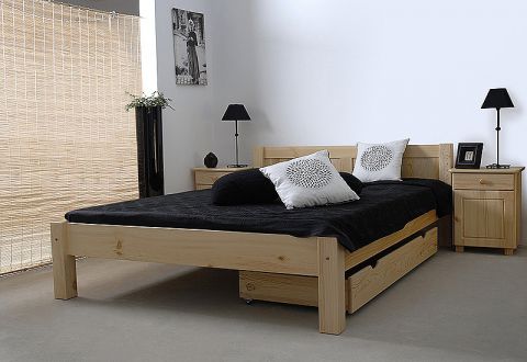 Futonbed / , vol hout, bed massief grenen volhout A1, incl. lattenbodem - afmetingen 140 x 200 cm