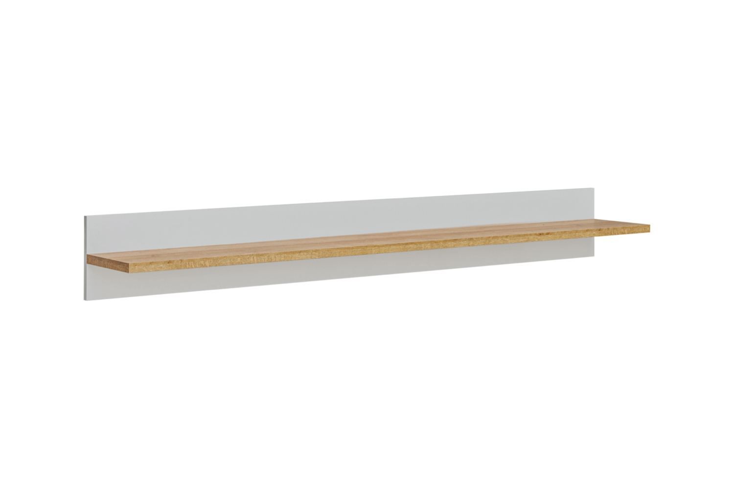 Wandplank Austgulen 05, kleur: eiken riviera / lichtgrijs - Afmetingen: 20 x 160 x 25 cm (H x B x D)