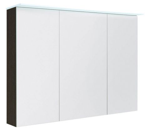 Badkamer - spiegelkast Siliguri 14, kleur: zwart eiken - 70 x 100 x 13 cm (H x B x D)