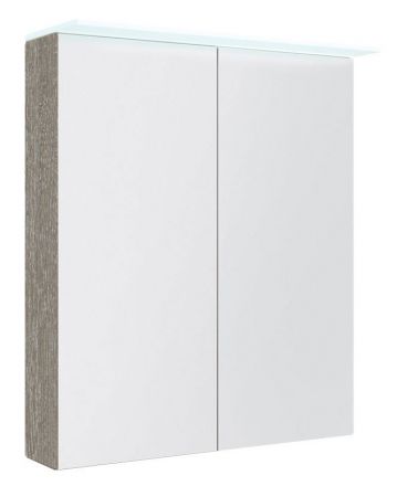 Badkamer - spiegelkast Siliguri 04, kleur: grijs essen - 70 x 60 x 13 cm (H x B x D)