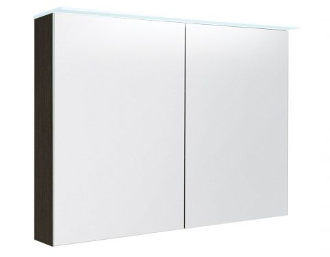 Badkamer - spiegelkast Siliguri 20, kleur: zwart eiken - 70 x 100 x 13 cm (H x B x D)