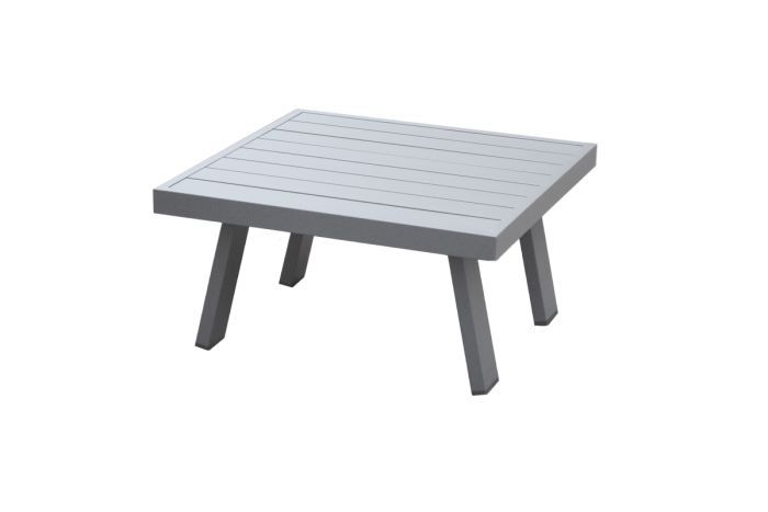 Vierkante salontafel Lisbon van aluminium - kleur: aluminium grijs, afmetingen: 710 x 710 x 380 mm