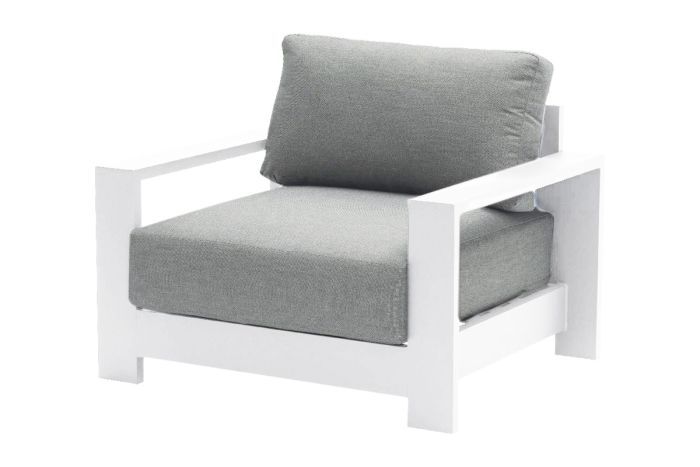 Loungestoel London van aluminium - kleur: wit, afmetingen: 1010 x 840 x 670 mm