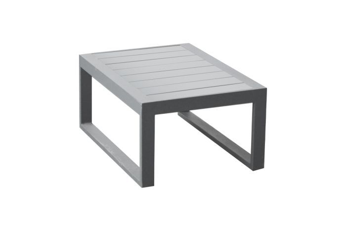 Lisbon aluminium bijzettafel - kleur: grijs aluminium, afmetingen: 690 x 500 x 320 mm