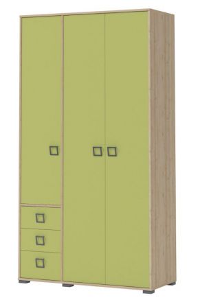 Kinderkamer - draaideurkast / kledingkast Benjamin 19, kleur: beuken / olijf - 236 x 126 x 56 cm (h x b x d)