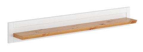 wandrek / hangplank Bresle 06, massief grenen, kleur: Wit / Natuur - Afmetingen: 20 x 150 x 20 cm (H x B x D)