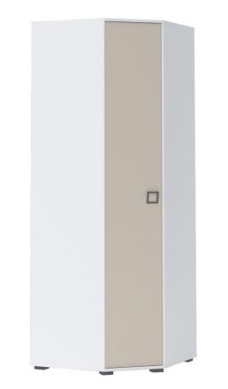 Draaideurkast / hoekkledingkast 20, kleur: wit / crème - Afmetingen: 236 x 86 x 86 cm (H x B x D)