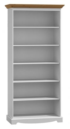 Boekenkast Gyronde 07, massief grenen, kleur: wit/eiken - 190 x 90 x 45 cm (H x B x D)