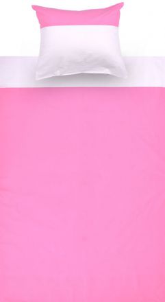 Kinderen - Beddengoed 2-delig - Kleur: Roze/Wit
