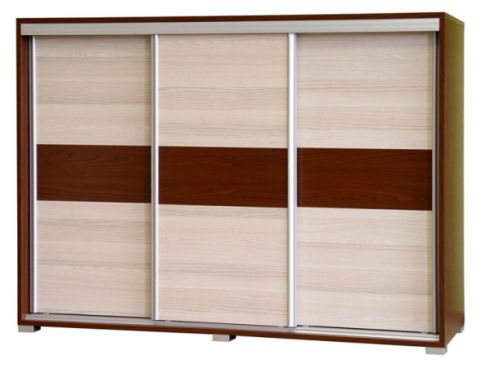 lowboard schuifdeurkast / dressoir Cikupa 11, kleur: walnoot / iep - afmetingen: 110 x 154 x 47 cm (H x B x D)
