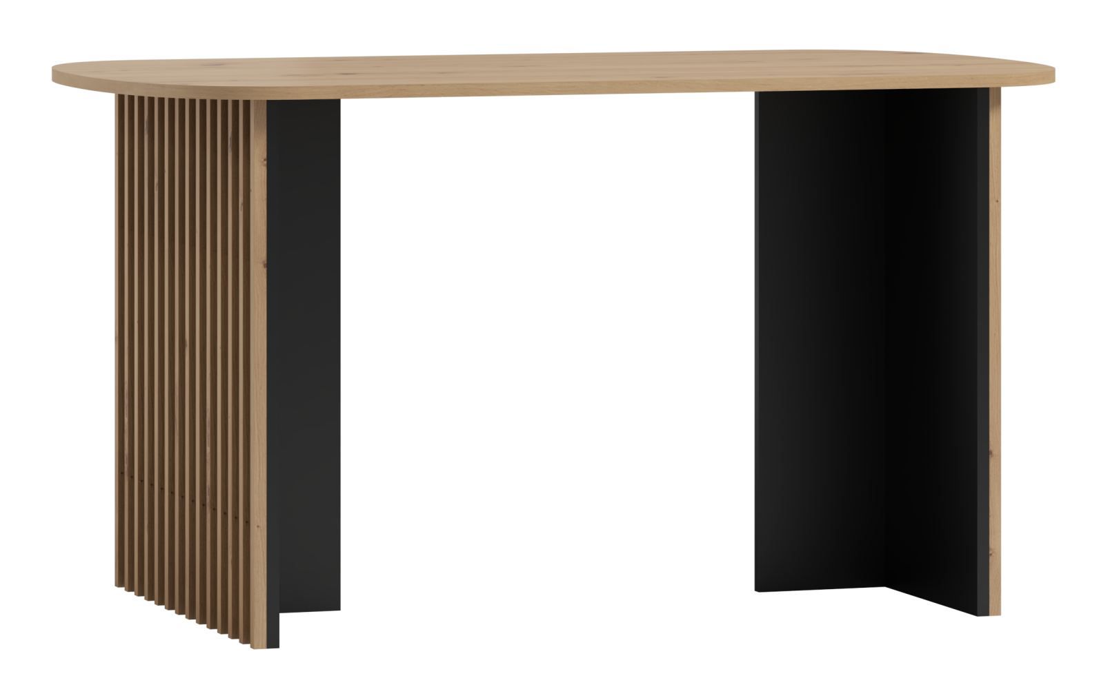 Eettafel Cikarang 11, kleur: zwart / eiken - afmetingen: 140 x 80 cm (B x D)