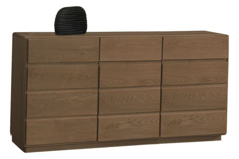 Ladekast / sideboard kast Fazenda 20, kleur: donkerbruin, gedeeltelijk massief eiken - 90 x 177 x 46 cm (H x B x D)