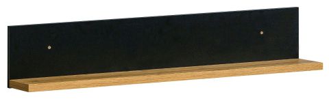 wandrek / hangplank Trevalli 12 , Kleur: eiken / zwart - Afmetingen: 18 x 90 x 18 cm (H x B x D)