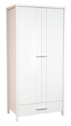 Draaideurkast/ kledingkast Caesio 01, massief, kleur: Wit - Afmetingen: 191 x 90 x 55 cm (H x B x D)