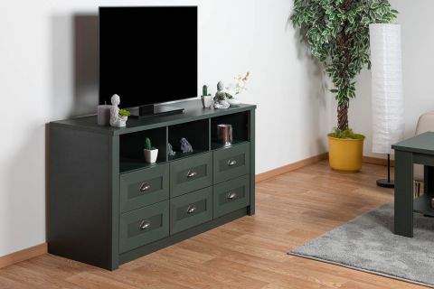 dressoir Segnas 03, kleur: groen - 68 x 130 x 43 cm (h x b x d)