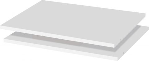 schappen voor dubbeldeurs kast en dubbeldeurs aanbouwmodule Manase, set van 2, kleur: wit - 98 x 52 cm (B x D)