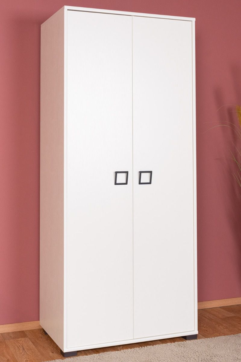 Kinderkamer - Draaideurkast / kledingkast Benjamin 12, kleur: wit - Afmetingen: 198 x 84 x 56 cm (H x B x D)
