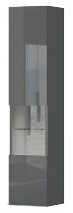 hangende vitrinekast Vaitele 27, kleur: antraciet hoogglans - 140 x 30 x 29 cm (h x b x d)