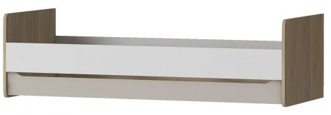Eenpersoonsbed / logeerbed met opbergbox Fushana 01, kleur: beuken / wit - 90 x 200 cm (B x L)