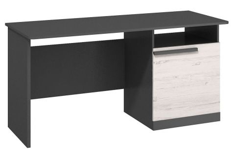 Bureau Sidi 04, kleur: grijs / grenen wit - 75 x 140 x 60 cm (H x B x D)