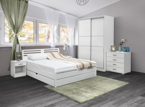 Slaapkamer Compleet - Set H Pontevedra, 7-delig, deels massief, kleur: wit