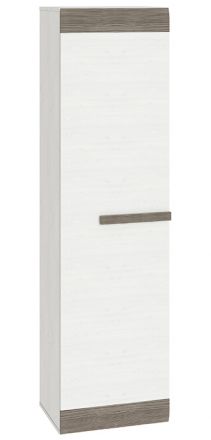 Schrank Knoxville 19, Farbe: Kiefer Weiß / Grau - Abmessungen: 202 x 54 x 40 cm (H x B x T), mit 1 Tür und 4 Fächern