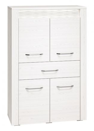 Sideboard kast / dressoir Ullerslev 06, kleur: wit grenen - afmetingen: 140 x 92 x 40 cm (H x B x D), met 4 deuren, 1 lade en 4 vakken