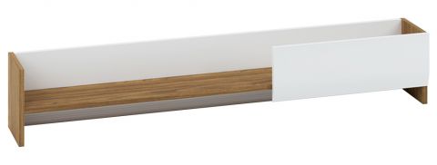 hangplank / wandrek Tempe 13, kleur: walnoten / wit hoogglans, frontinzet: wit - afmetingen: 24 x 138 x 20 cm (h x b x d)