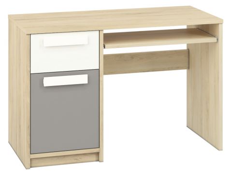 Jongerenkamer - bureau Greeley 14, kleur: beuken / wit / platina grijs - afmetingen: 78 x 119 x 55 cm (h x b x d), met 1 deur, 1 lade en 2 vakken