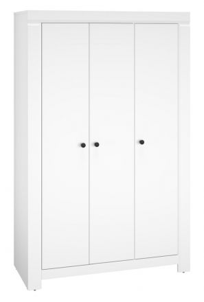 Draaideurkast / kledingkast Orivesi 03, kleur: wit - Afmetingen: 201 x 127 x 57 cm (H x B x D), met 3 deuren en 5 vakken