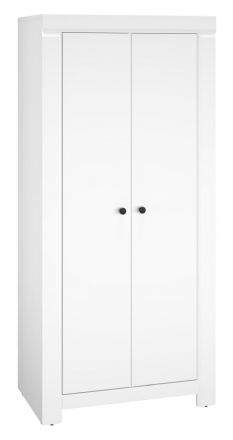 Draaideurkast / kledingkast Orivesi 04 , kleur: wit - Afmetingen: 201 x 92 x 57 cm (H x B x D), met 2 deuren en 5 vakken