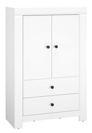 Dressoir / siteboard kast Orivesi 08, kleur: wit - afmetingen: 140 x 92 x 42 cm (H x B x D), met 2 deuren, 2 laden en 2 vakken