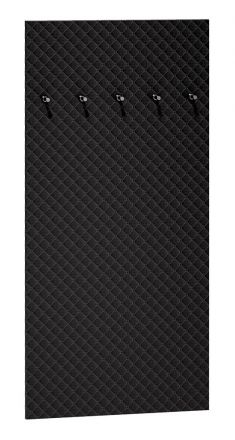 Kapstok / garderobe Pandrup 06, kleur: Zwart - Afmetingen: 145 x 70 x 3 cm (H x B x D)