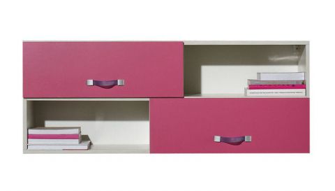 Kinderkamer - hangkast / hangelement "Felipe" 12, roze / wit - Afmetingen: 45 x 115 x 30 cm (H x B x D)