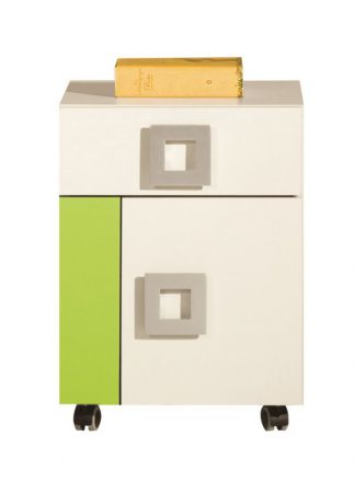 Tienerkamer / jongerenkamer ladeblok / rolcontainer Namur 20, kleur: groen / beige - Afmetingen: 52 x 40 x 44 cm (H x B x D)