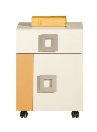 Tienerkamer / jongerenkamer ladeblok / rolcontainer Namur 20, kleur: oranje / beige - Afmetingen: 52 x 40 x 44 cm (H x B x D)