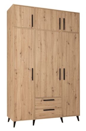 kledingkast & kastopbouw met veel opbergruimte Gondomar 03, kleur: eiken Artisan - Afmetingen: 240 x 150 x 54 cm (H x B x D), met 6 deuren en 10 vakken