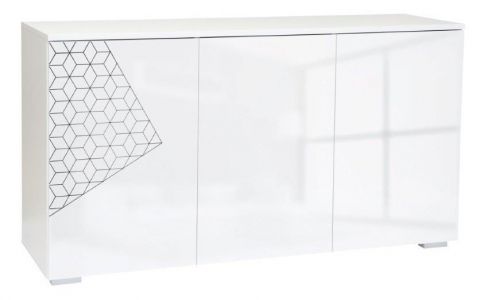 ladenkast / dressoir Tandil 29, kleur: wit / witglans - 75 x 138 x 42 cm (h x b x d)